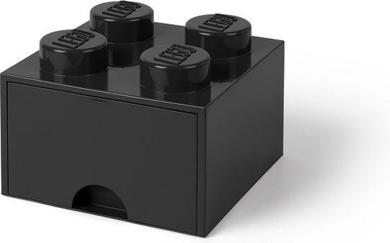 Lego Brick 4 Opberglade - - Zwart