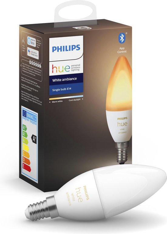 Philips White Ambiance E14 Bluetooth Losse Lamp - Blanco