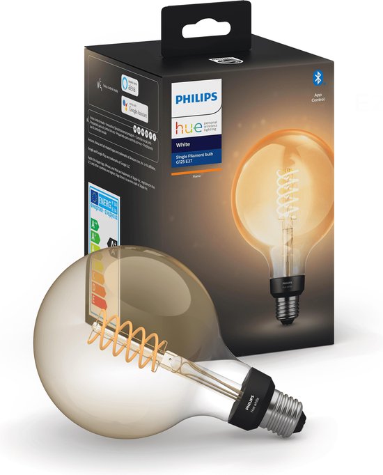 Philips Filamentlamp White Globe XL E27 Bluetooth - Goud