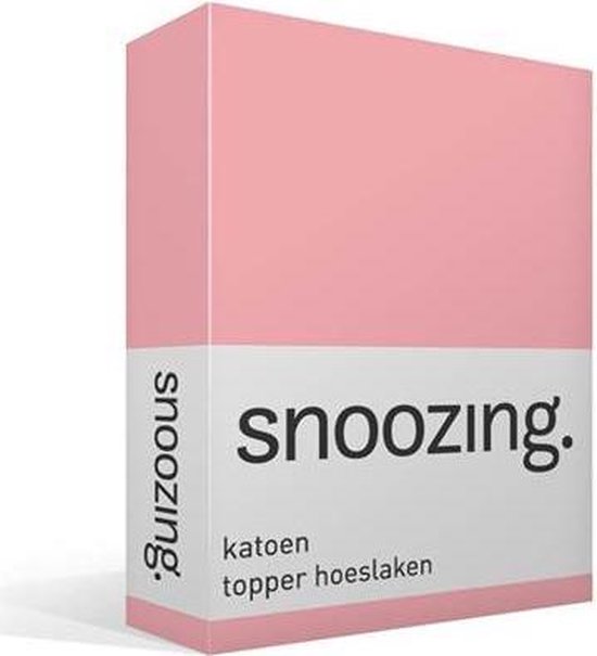 Snoozing - Katoen - Topper - Hoeslaken - 80x220 - - Roze