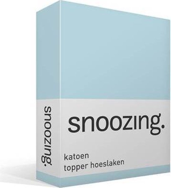 Snoozing - Katoen - Topper - Hoeslaken - 90x200 - Hemel - Blauw