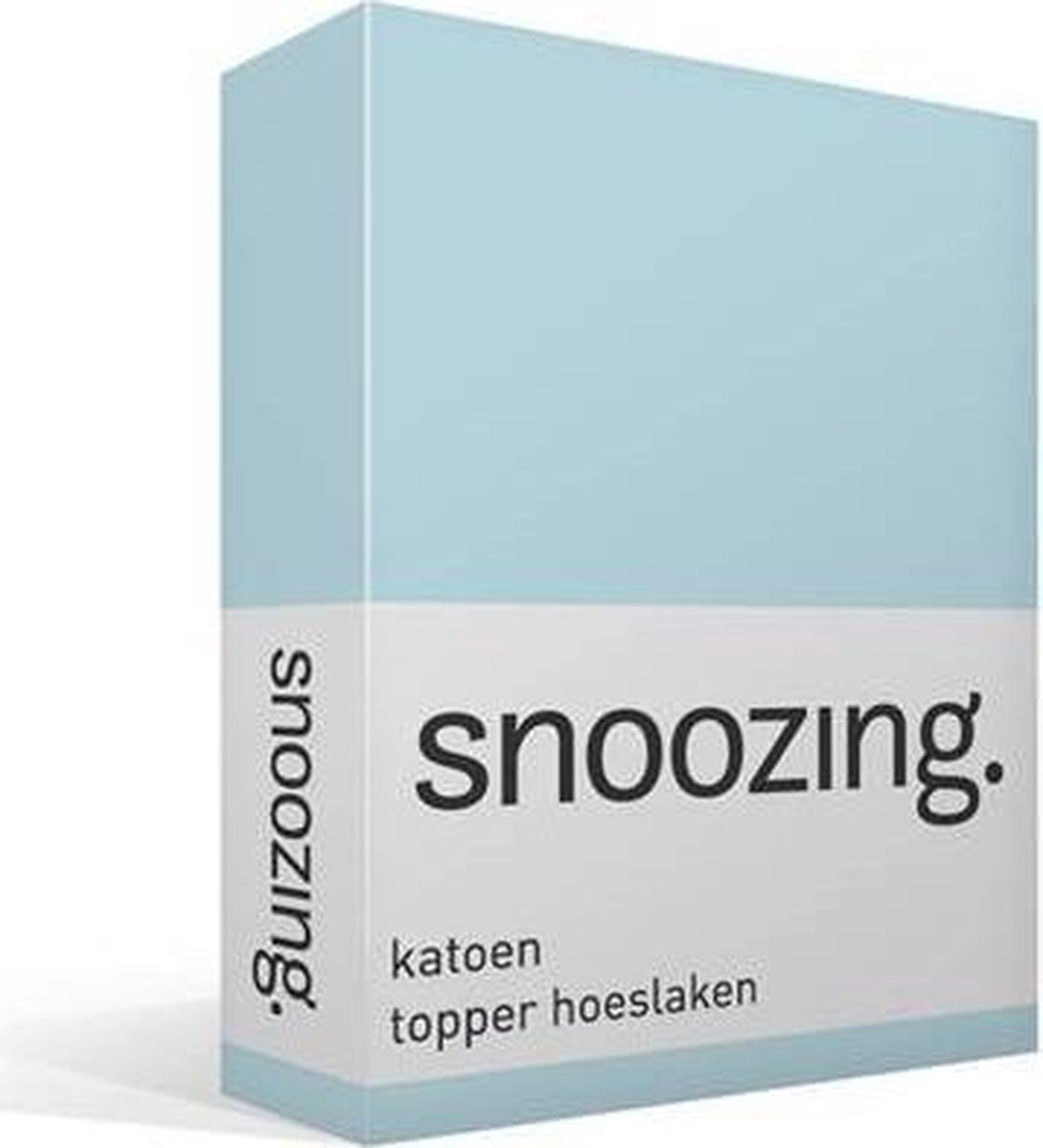 Snoozing - Katoen - Topper - Hoeslaken - 80x200 - Hemel - Blauw
