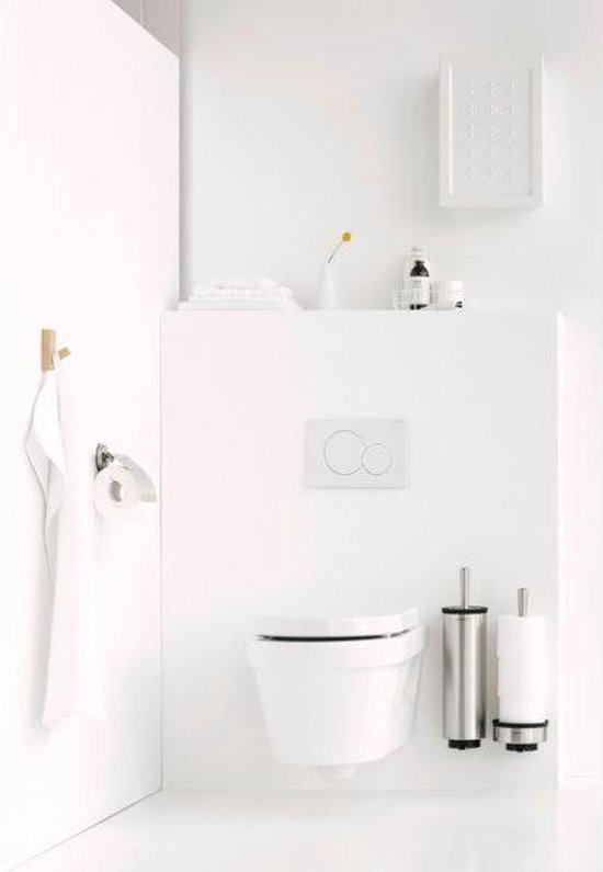 Brabantia RVS Toiletrolhouder met klep mat - Silver