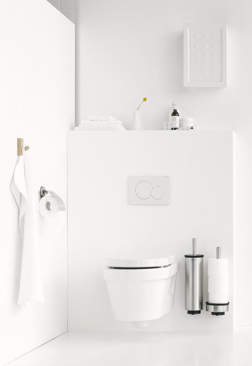 Brabantia RVS Toiletrolhouder met klep mat - Silver