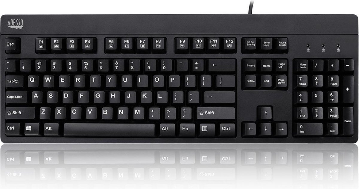 Adesso EasyTouch 630UB toetsenbord USB QWERTY Amerikaans Engels - Zwart