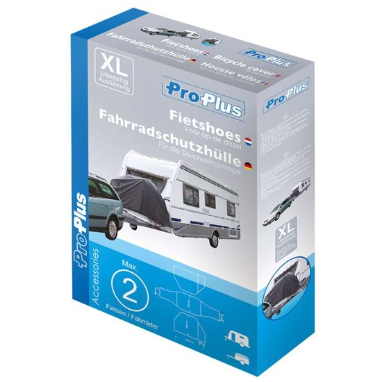 PROPLUS Fietshoes Xl Voor 2 Fietsen Op Dissel Polyester Donker - Grijs