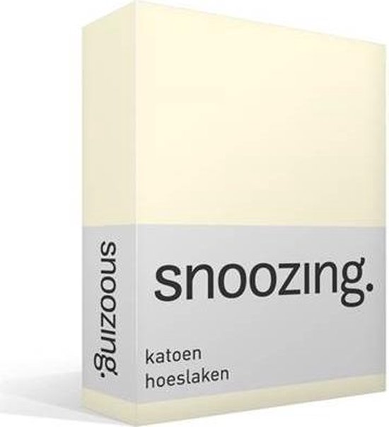 Snoozing - Katoen - Hoeslaken - 90x220 - Ivoor - Wit