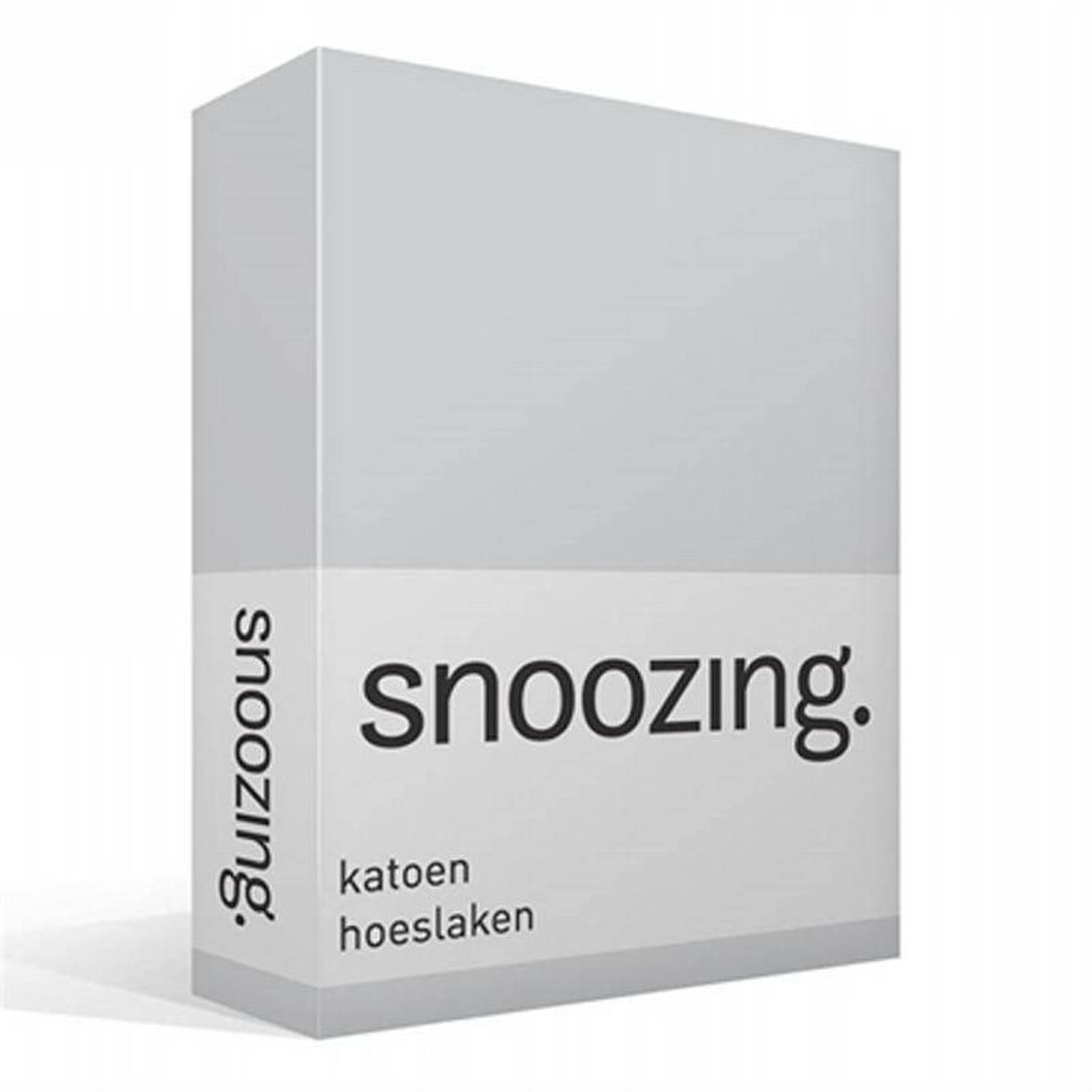 Snoozing - Katoen - Hoeslaken - 90x210 - - Grijs