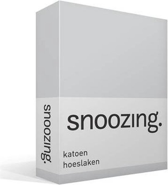 Snoozing - Katoen - Hoeslaken - 160x220 - - Grijs