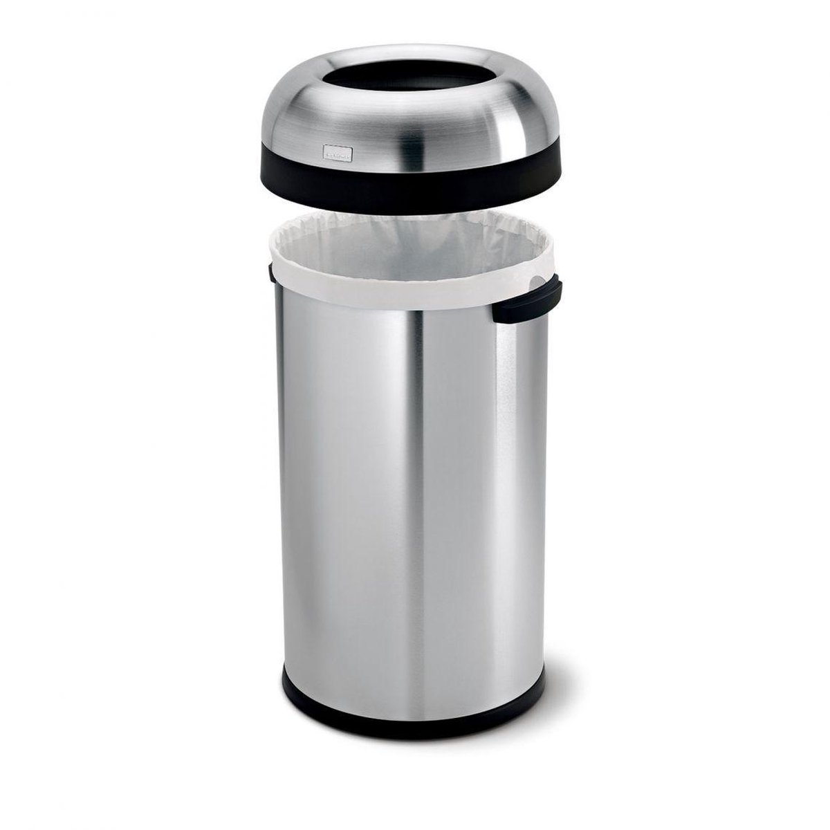Simplehuman Afvalemmer Bullet Open Top Rvs, 60 Liter - - Silver