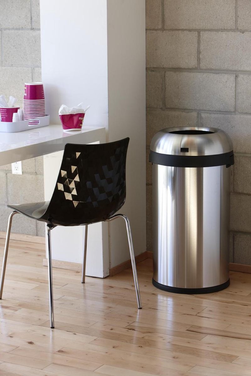 Simplehuman Afvalemmer Bullet Open Top Rvs, 60 Liter - - Silver