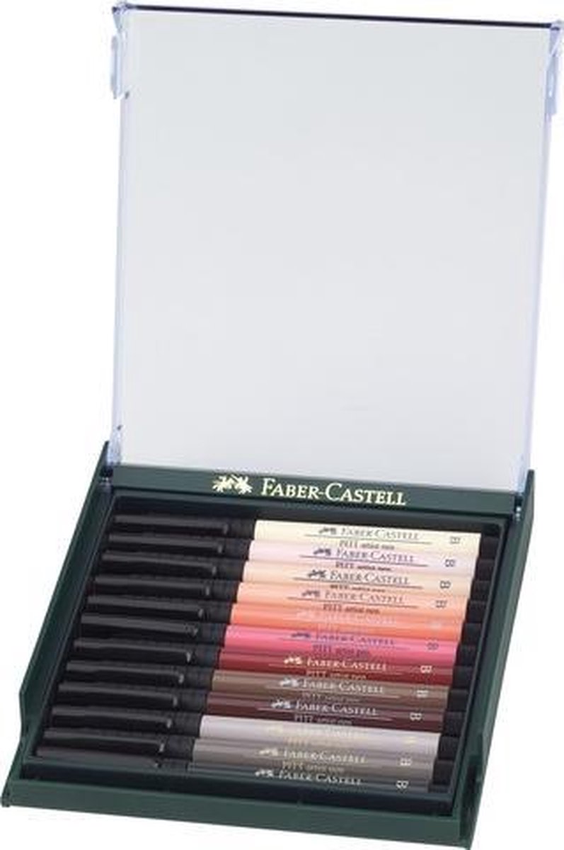 Faber Castell Tekenstift Faber-castell Pitt Artist Pen Brush Set 12 Stuks Skin