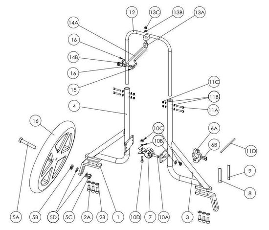 JPT Zijwielen Set Voor Volwassenen - Zwart