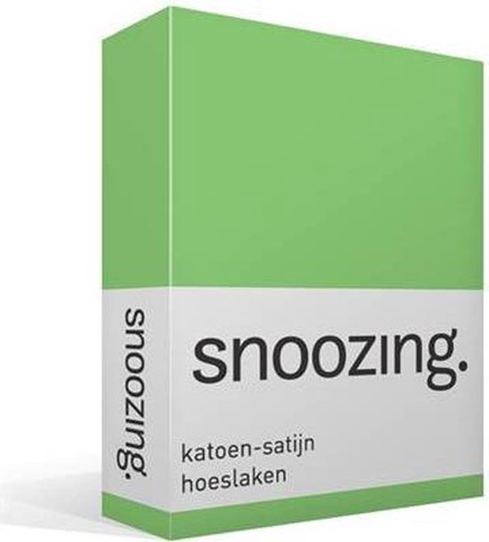 Snoozing - Katoen-satijn - Hoeslaken - 70x200 - Lime - Groen