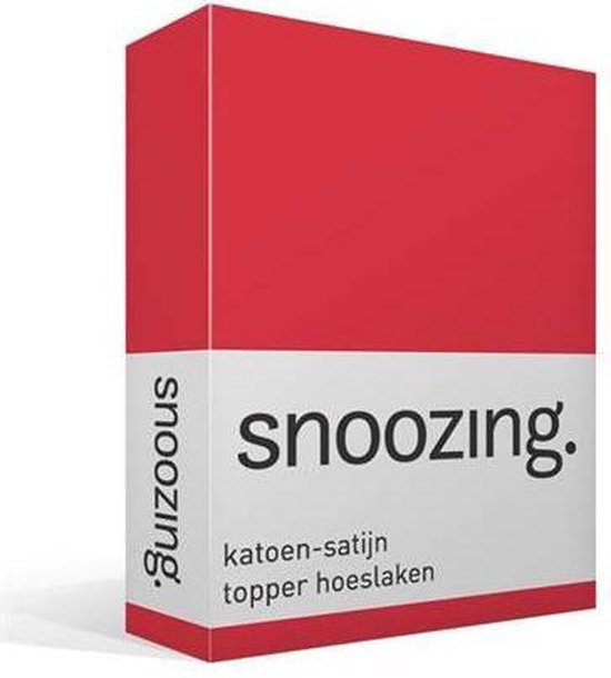 Snoozing - Katoen-satijn - Topper - Hoeslaken - 100x200 - - Rood