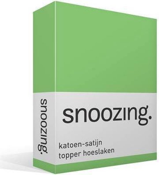 Snoozing - Katoen-satijn - Topper - Hoeslaken - 80x200 - Lime - Groen