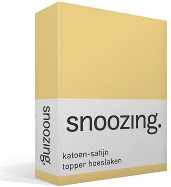 Snoozing - Katoen-satijn - Topper - Hoeslaken - 140x200 - - Geel