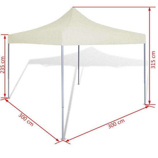 Vidaxl Partytent Inklapbaar 3x3 M Crème