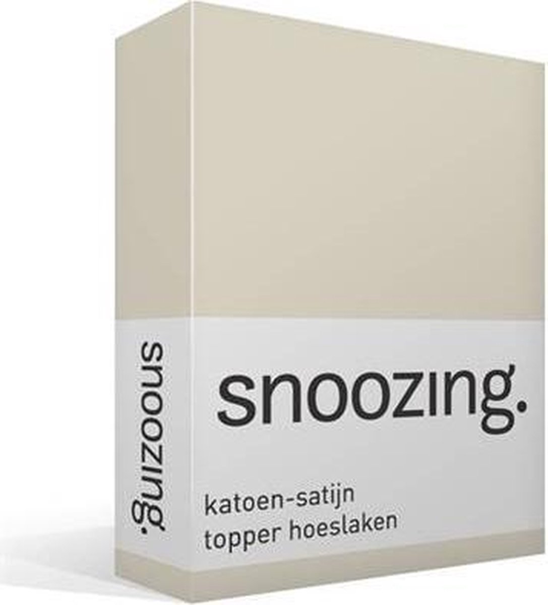 Snoozing - Katoen-satijn - Topper - Hoeslaken - 90x210 - Ivoor - Wit