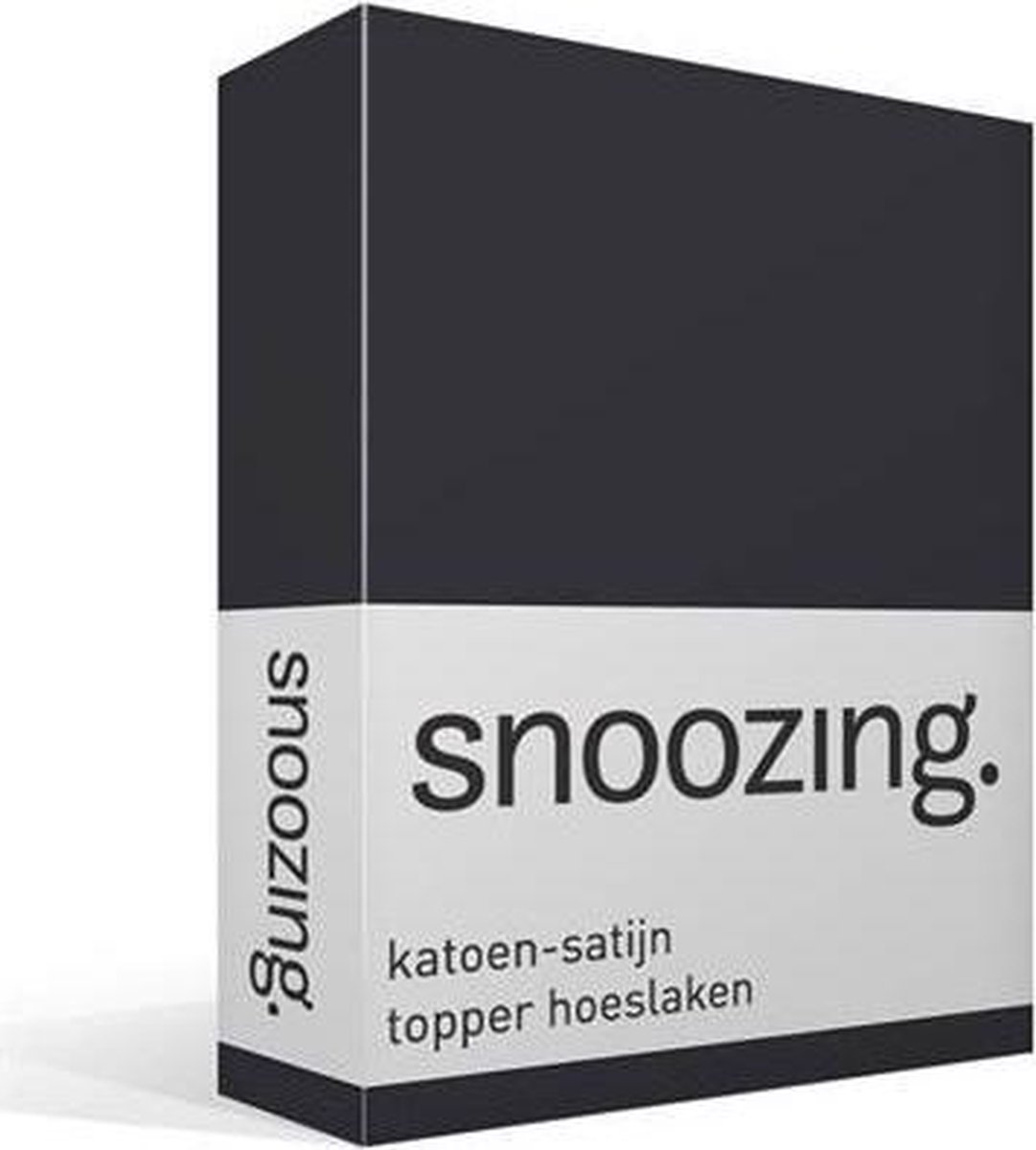 Snoozing - Katoen-satijn - Topper - Hoeslaken - 140x200 - Antraciet - Grijs