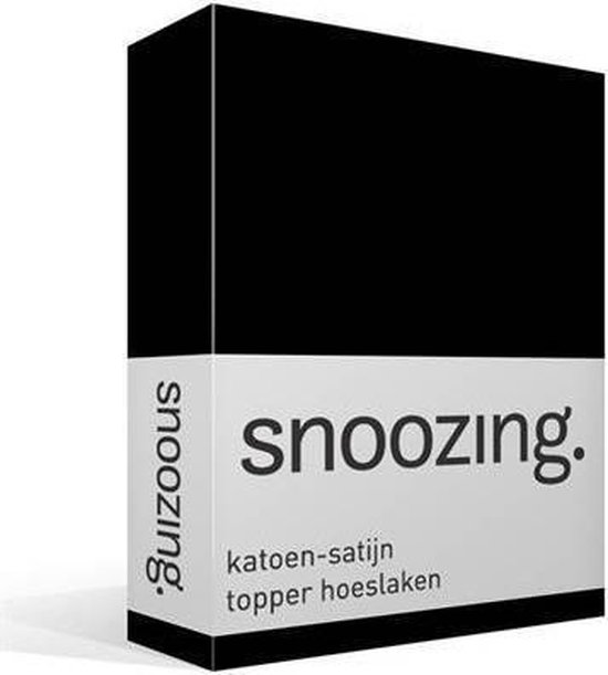 Snoozing - Katoen-satijn - Topper - Hoeslaken - 150x200 - - Zwart