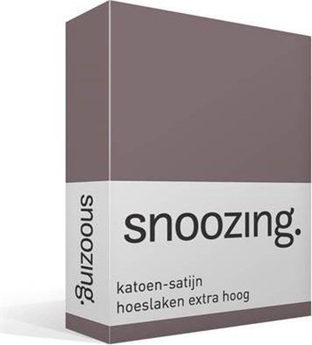 Snoozing - Katoen-satijn - Hoeslaken - Extra Hoog - 80x220 - Taupe - Bruin