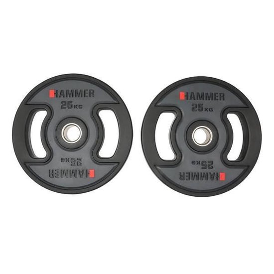 Hammer Fitness Hammer - Pu - Olympische Halterschijven - Per Paar - 2x 25 Kg