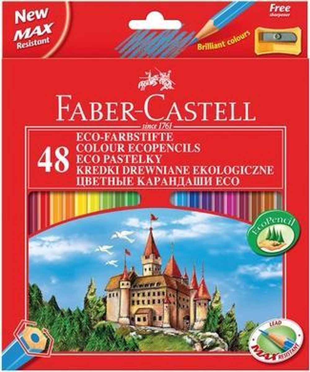 Faber Castell Kleurpotlood Faber-castell Castle Zeskantig Karton Etui Met 48 Stuks - Wit