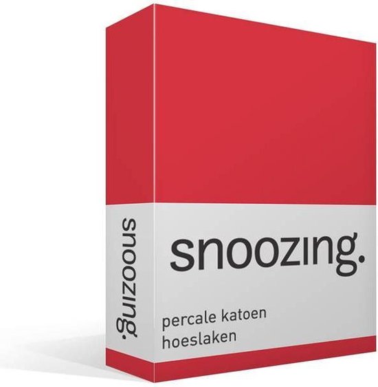 Snoozing - Hoeslaken -100x200 - Percale Katoen - - Rood