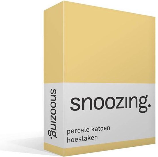 Snoozing - Hoeslaken -100x220 - Percale Katoen - - Geel