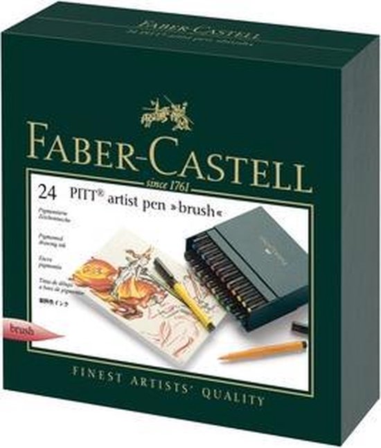 Faber Castell Tekenstift Faber-castell Pitt Artist Pen Brush 24-delig Studiobox