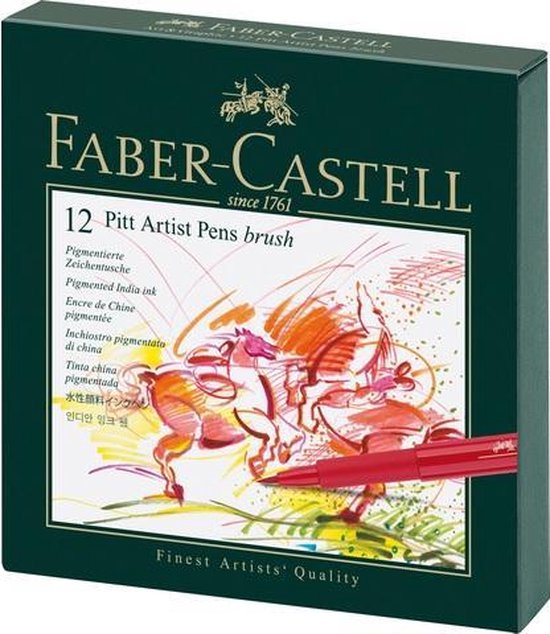 Faber Castell Tekenstift Faber-castell Pitt Artist Pen Brush 12-delig Studiobox