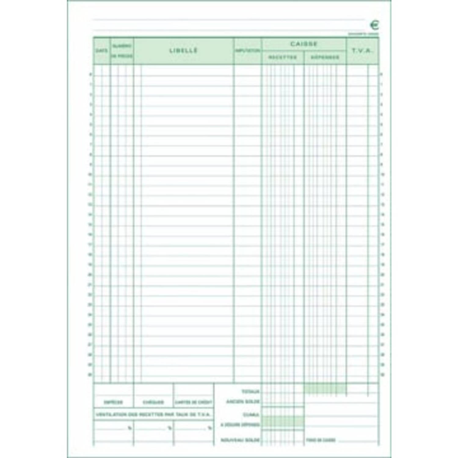 Exacompta Kasboek, Ft A4, Franstalig, Dupli (50 X 2 Vel)