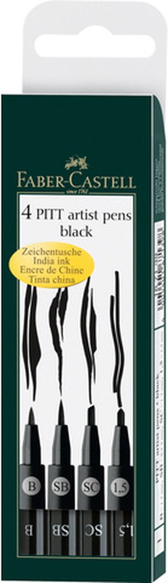 Faber Castell Tekenstift Faber-castell Pitt Artist Pen 4 Stuks