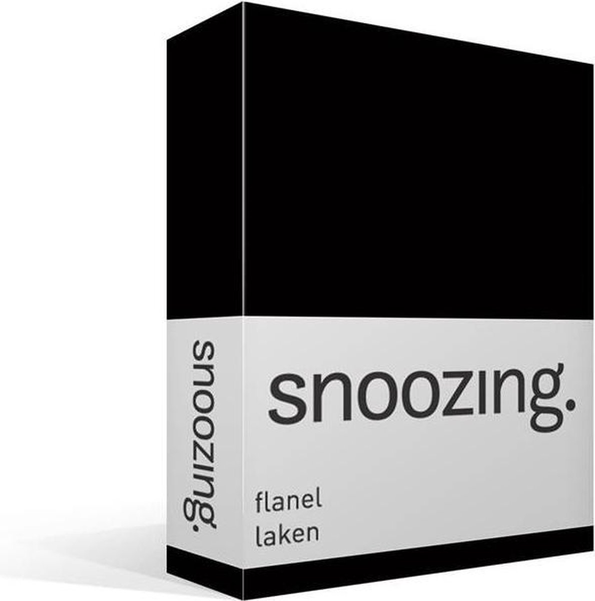 Snoozing - Flanel - Laken - Lits-jumeaux - 240x260 - - Zwart