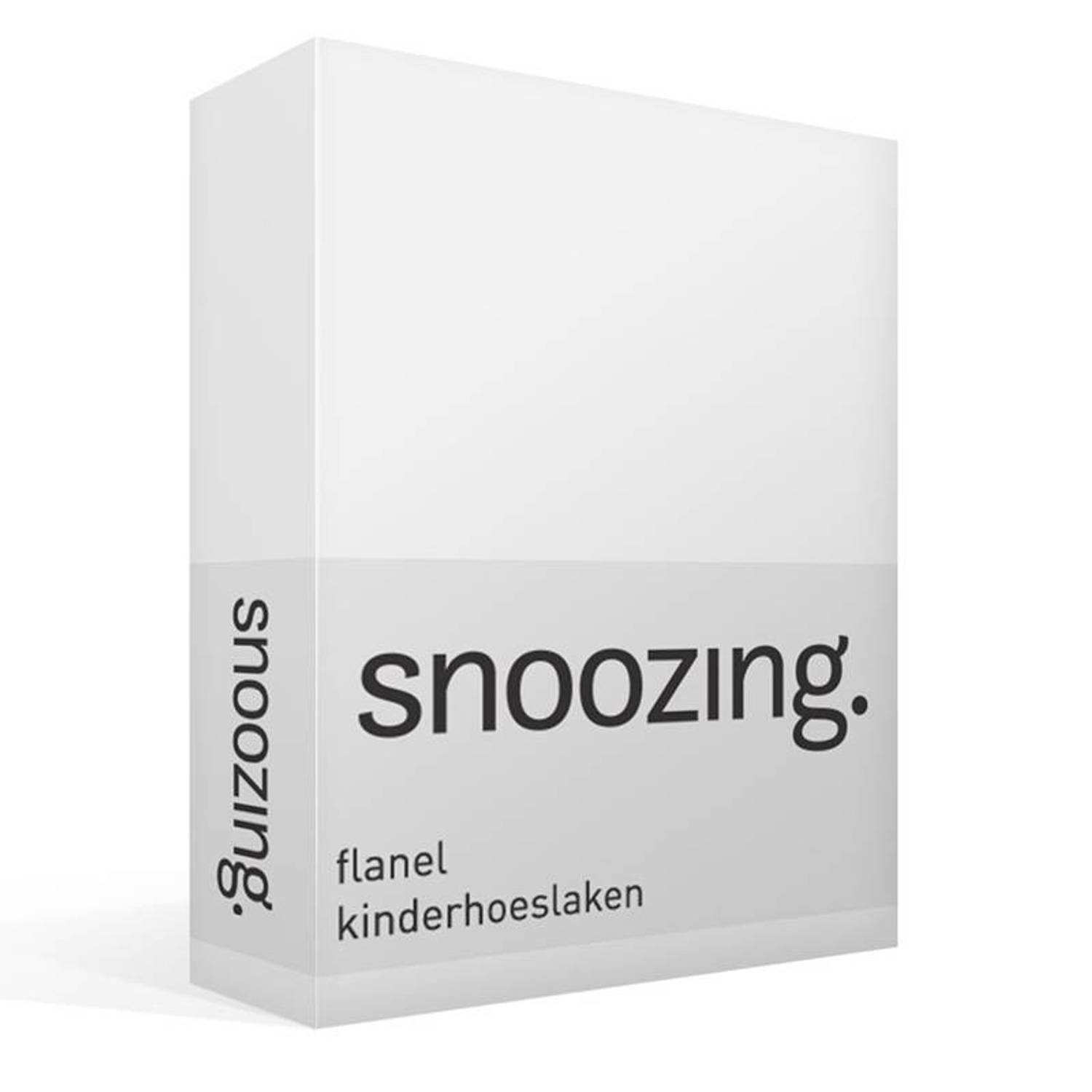 Snoozing Flanel Kinderhoeslaken - 100% Geruwde Flanel-katoen - Peuter (70x150 Cm) - - Wit