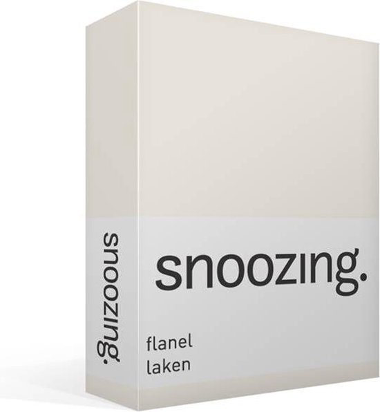 Snoozing - Flanel - Laken - Lits-jumeaux - 280x300 - Ivoor - Wit