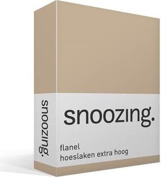 Snoozing - Flanel - Hoeslaken - Extra Hoog - 70x200 - Camel - Geel