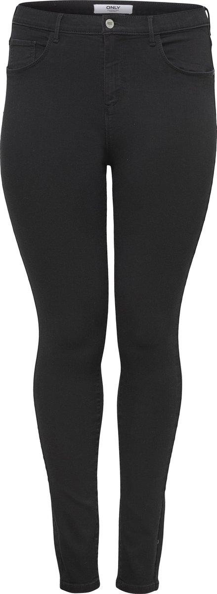 Only - Skinny jeans met hoge taille ine wassing - Negro