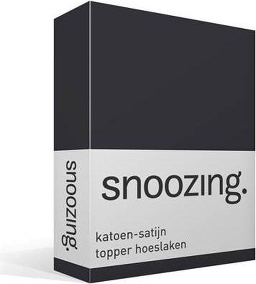 Snoozing - Katoen-satijn - Topper - Hoeslaken - 90x200 - Antraciet - Grijs