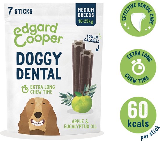 Edgard&Cooper Doggy Dental Appel - Hondensnacks - M
