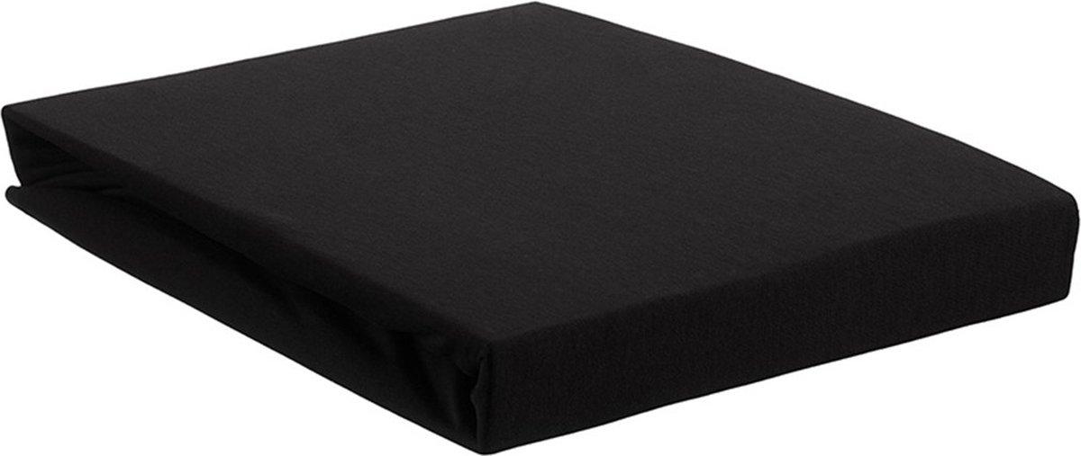Cinderella Jersey Topper Hoeslaken - 100% Gebreide Jersey Katoen - 2-persoons (140x200/210 Cm) - Black - Zwart