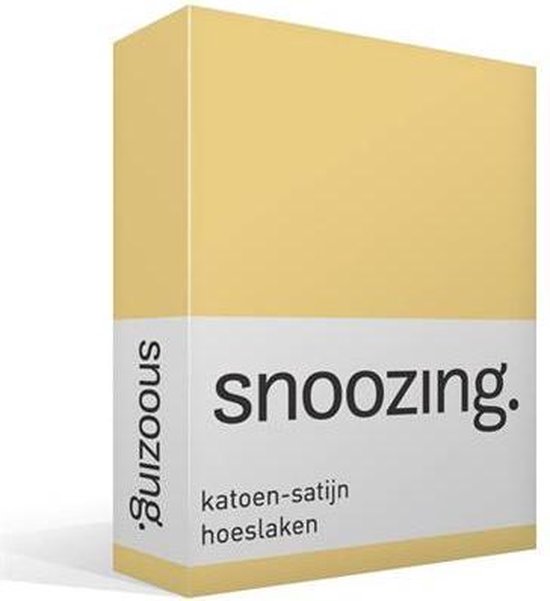 Snoozing - Katoen-satijn - Hoeslaken - 90x220 - - Geel