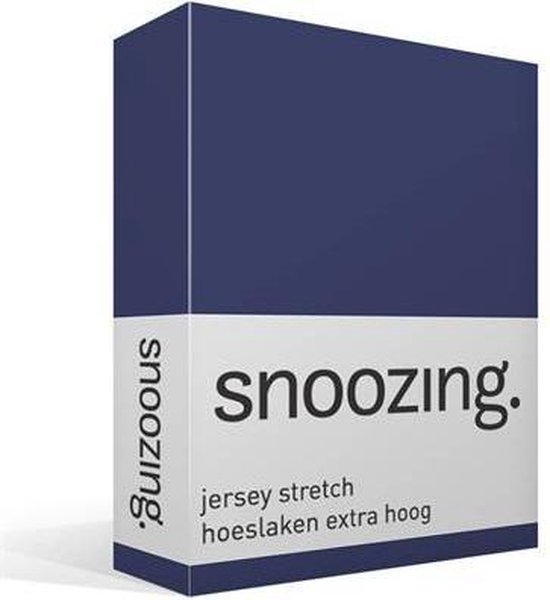 Snoozing Stretch - Hoeslaken - Extra Hoog - 160/180x200/220/210 - Navy - Blauw