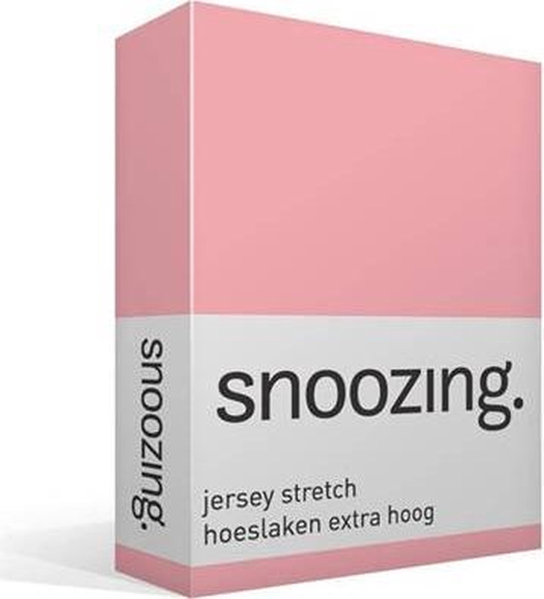 Snoozing Stretch - Hoeslaken - Extra Hoog - 200x200/220/210 - - Roze