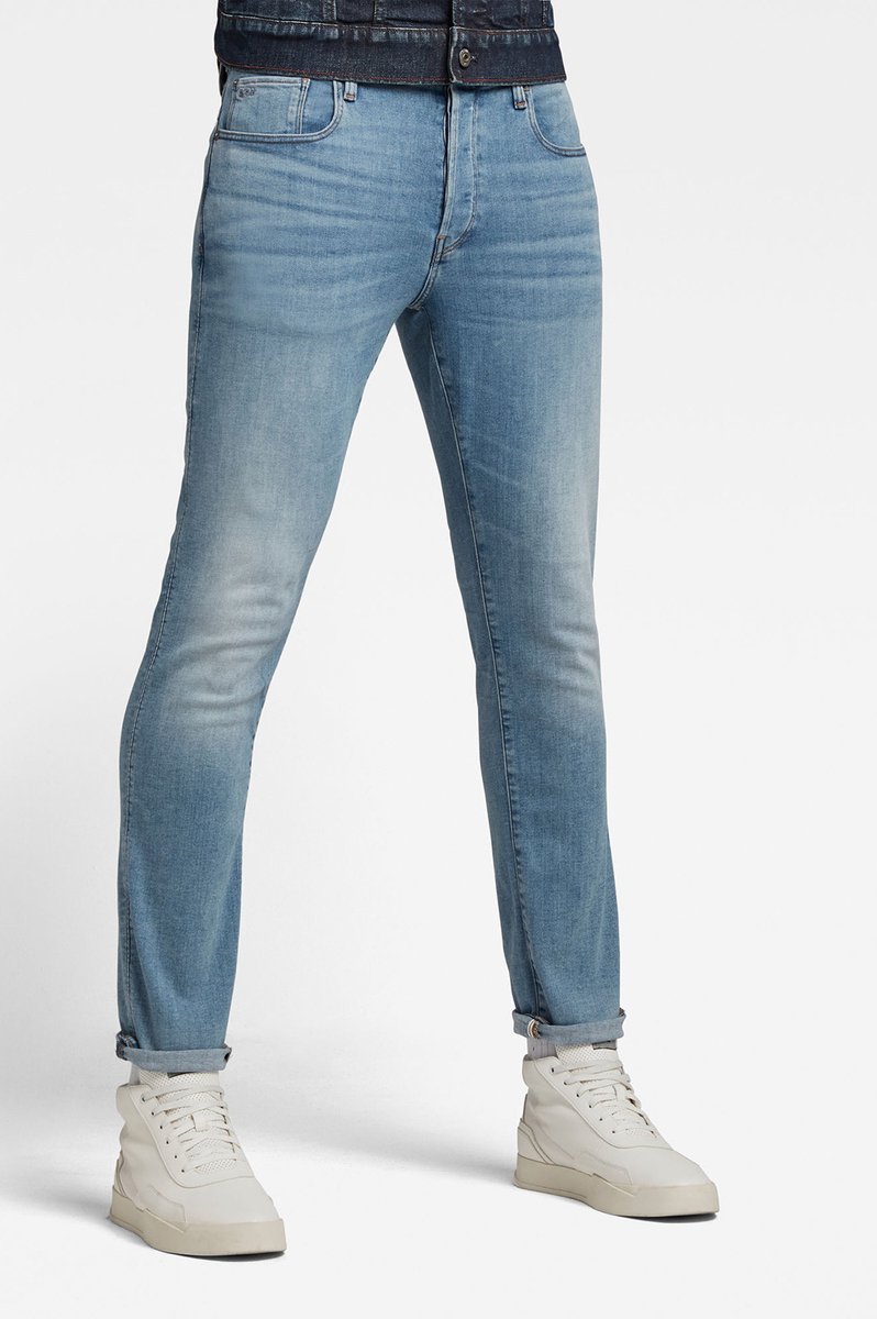 G-Star - Skinny-fit jeans in lichte slijtage-Blauw