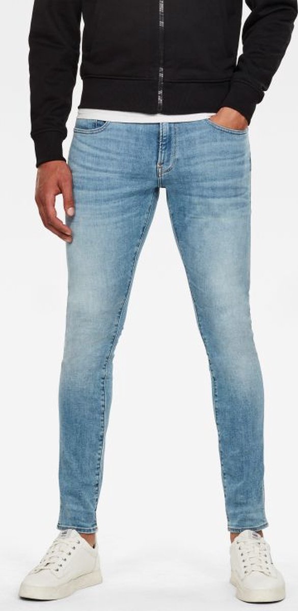 G-Star - Skinny-fit jeans in lichte slijtage-Blauw