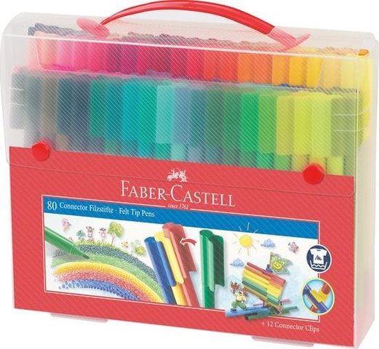 Faber Castell Cadeauset Faber-castell Connector Koffer 80 Stuks