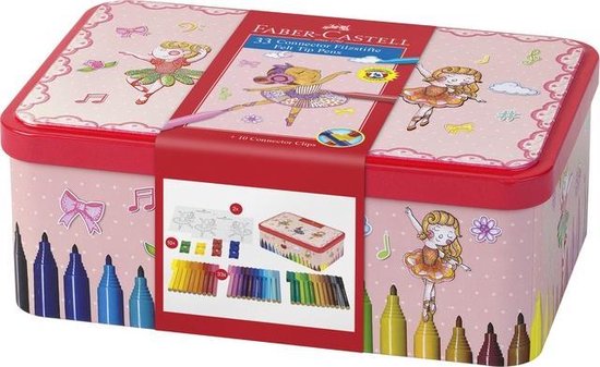 Faber Castell Viltstift Faber-castell Connector 33 Stuks In Ballerina Blik - Wit