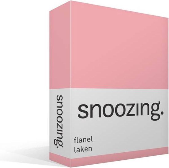 Snoozing - Flanel - Laken - Tweepersoons - 200x260 - - Roze